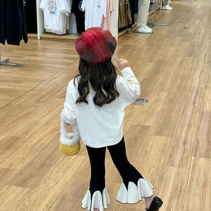 キッズパンツ 裾フリルカラーミックスロングフレアパンツ - mamahalo shop - ロングパンツ・スウェットパンツ -  べビー服 - 子供服 - 男の子 - 女の子