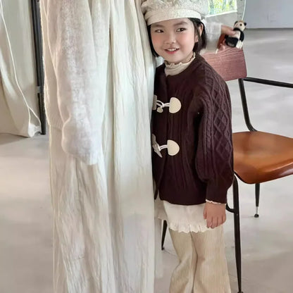 -キッズカーディガン ダッフルトグルボタンニットジャケット 2カラー【mh0007269】 - mamahalo shop - カーディガン・パーカー -  べビー服 - 子供服 - 男の子 - 女の子