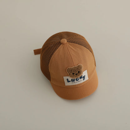 -ベビー帽子 メッシュキャップ 野球帽 ベアくまワッペン サマーハット【mh0005596】 - mamahalo shop - ベビー用帽子 -  べビー服 - 子供服 - 男の子 - 女の子