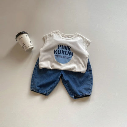 -キッズトップス ノースリーブTシャツ レタープリント コットン素材 タンクトップ【mh0005565】 - mamahalo shop - タンクトップ・キャミソール・ノースリーブトップス -  べビー服 - 子供服 - 男の子 - 女の子