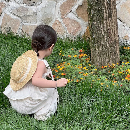 -☺︎ キッズセットアップ 2点セット キャミソールトップス+ワイドルーズパンツ 2カラー - mamahalo shop - ノースリーブセットアップ -  べビー服 - 子供服 - 男の子 - 女の子