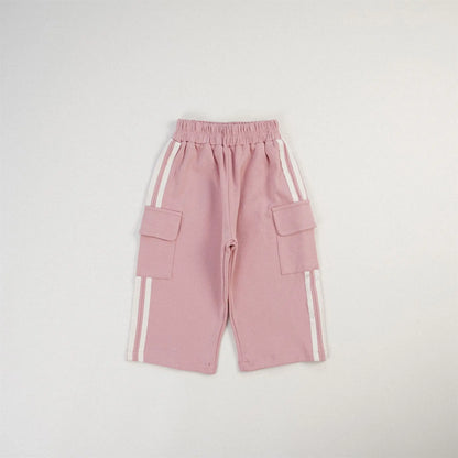 -キッズパンツ サイドラインスウェットカーゴパンツ スポーツパンツ 8カラー - mamahalo shop - ロングパンツ・スウェットパンツ -  べビー服 - 子供服 - 男の子 - 女の子