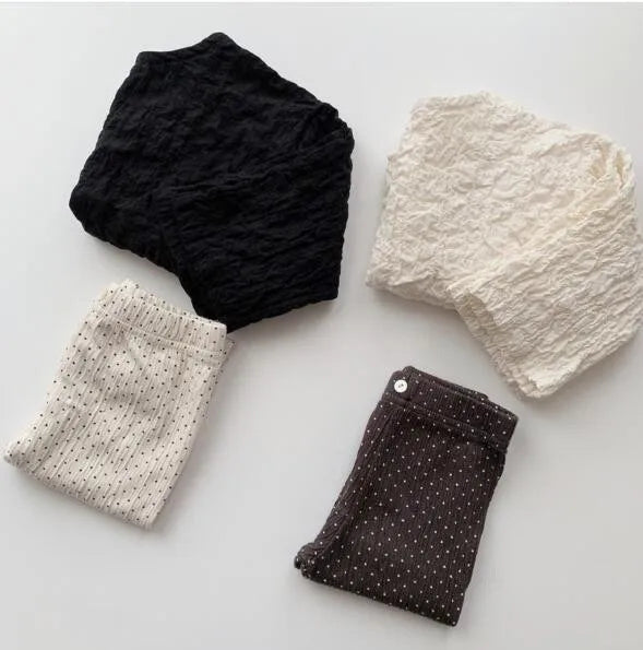 -キッズカーディガン 長袖Tシャツ しわ加工ジャケットトップス ブラック/ベージュ/2カラー - mamahalo shop - カーディガン・パーカー -  べビー服 - 子供服 - 男の子 - 女の子