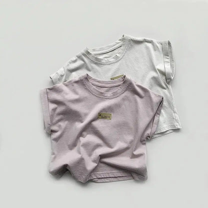 -キッズトップス 半袖Tシャツ シンプルベーシック 2カラー - mamahalo shop - 半袖Tシャツ -  べビー服 - 子供服 - 男の子 - 女の子