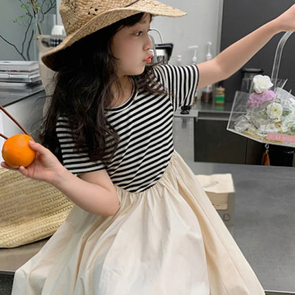 ☺︎ キッズワンピース 半袖ボーダードッキングワンピース - mamahalo shop - 半袖ワンピース -  べビー服 - 子供服 - 男の子 - 女の子