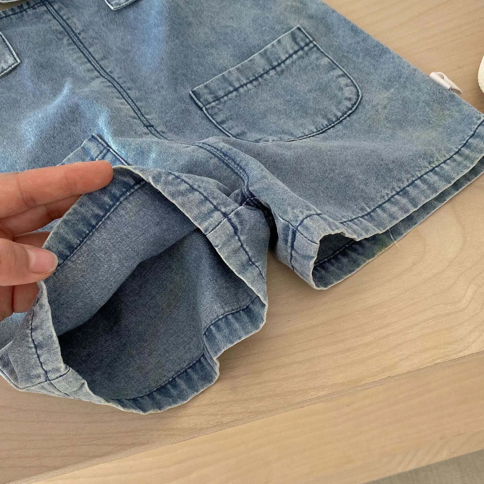 -キッズオーバーオール うさ耳しっぽ デニム サスペンダーパンツ サロペット - mamahalo shop - オーバーオール -  べビー服 - 子供服 - 男の子 - 女の子