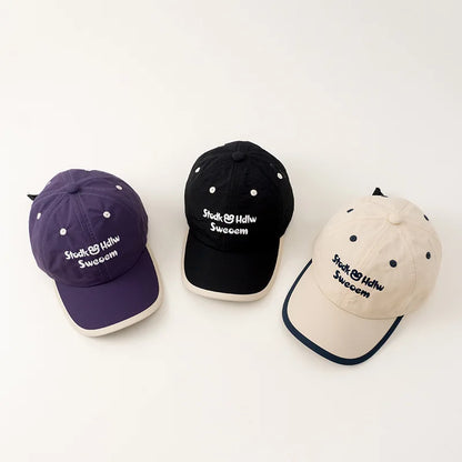 -☺︎ キッズキャップ 刺繍入り カエル ベースボールキャップ 調節可能 速乾 - mamahalo shop - ベビー用帽子 -  べビー服 - 子供服 - 男の子 - 女の子