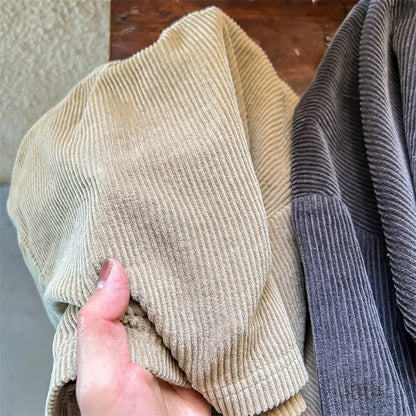 -キッズ レターロゴ コーデュロイ スウェット 長袖 Tシャツ - mamahalo shop - 長袖Tシャツ -  べビー服 - 子供服 - 男の子 - 女の子