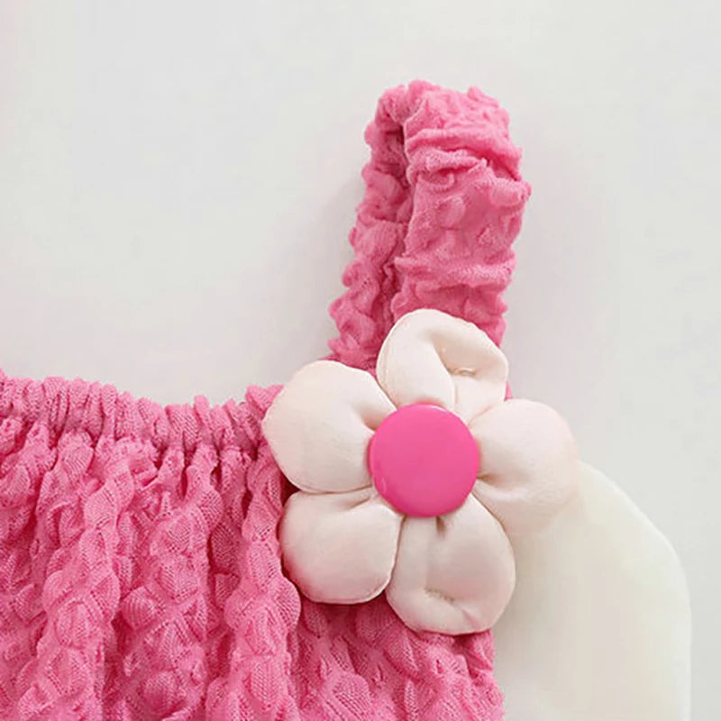 -ベビーロンパース キャミソールボディスーツ フラワーアップリケ 2カラー【mh0006289】 - mamahalo shop - ノースリーブロンパース -  べビー服 - 子供服 - 男の子 - 女の子