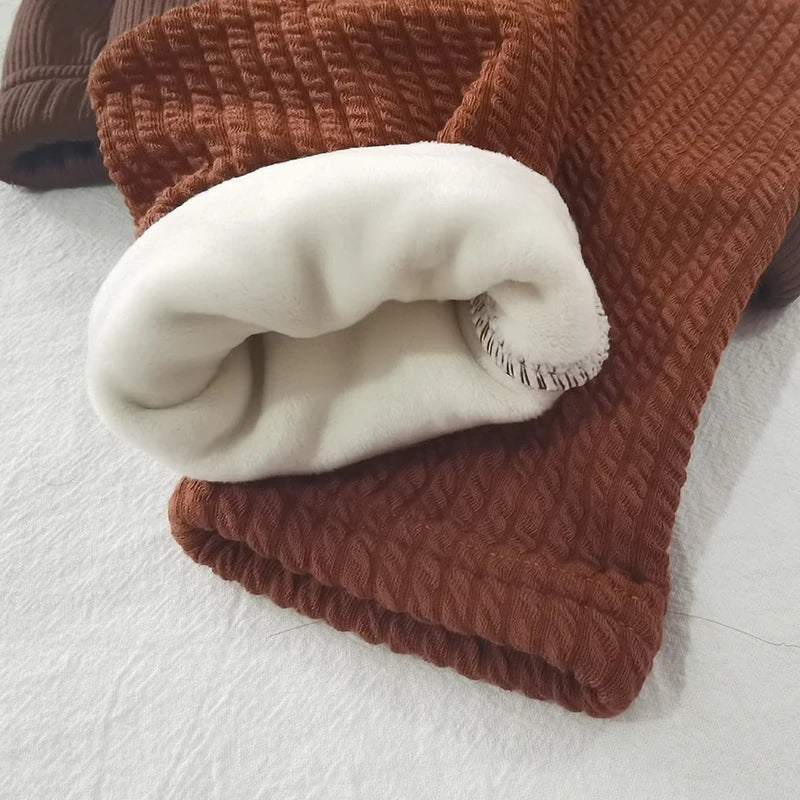 -ベビーレギンスパンツ パッチワーク 裏フリース レギンスパンツ ブラウン ユニセックス 男の子 女の子 子供服【mh0003260】 - mamahalo shop - レギンスパンツ -  べビー服 - 子供服 - 男の子 - 女の子