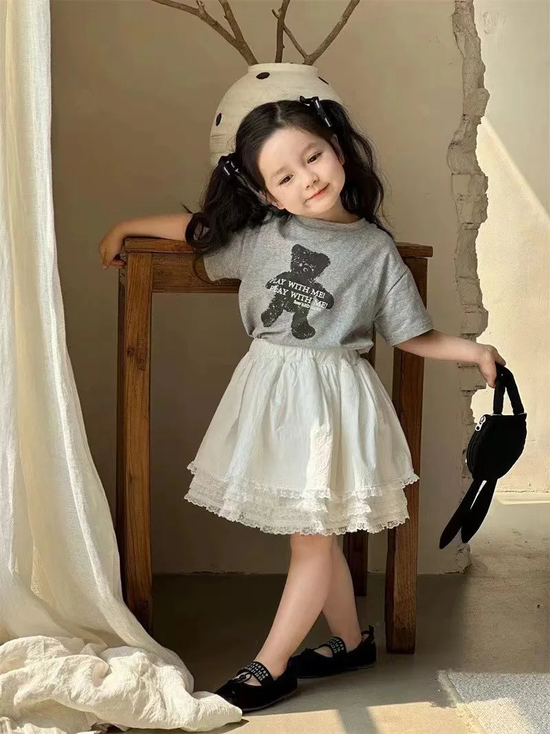 -ベビートップス 半袖プリントTシャツ ベアくまプリント 2カラー【mh0005473】 - mamahalo shop - 半袖Tシャツ -  べビー服 - 子供服 - 男の子 - 女の子