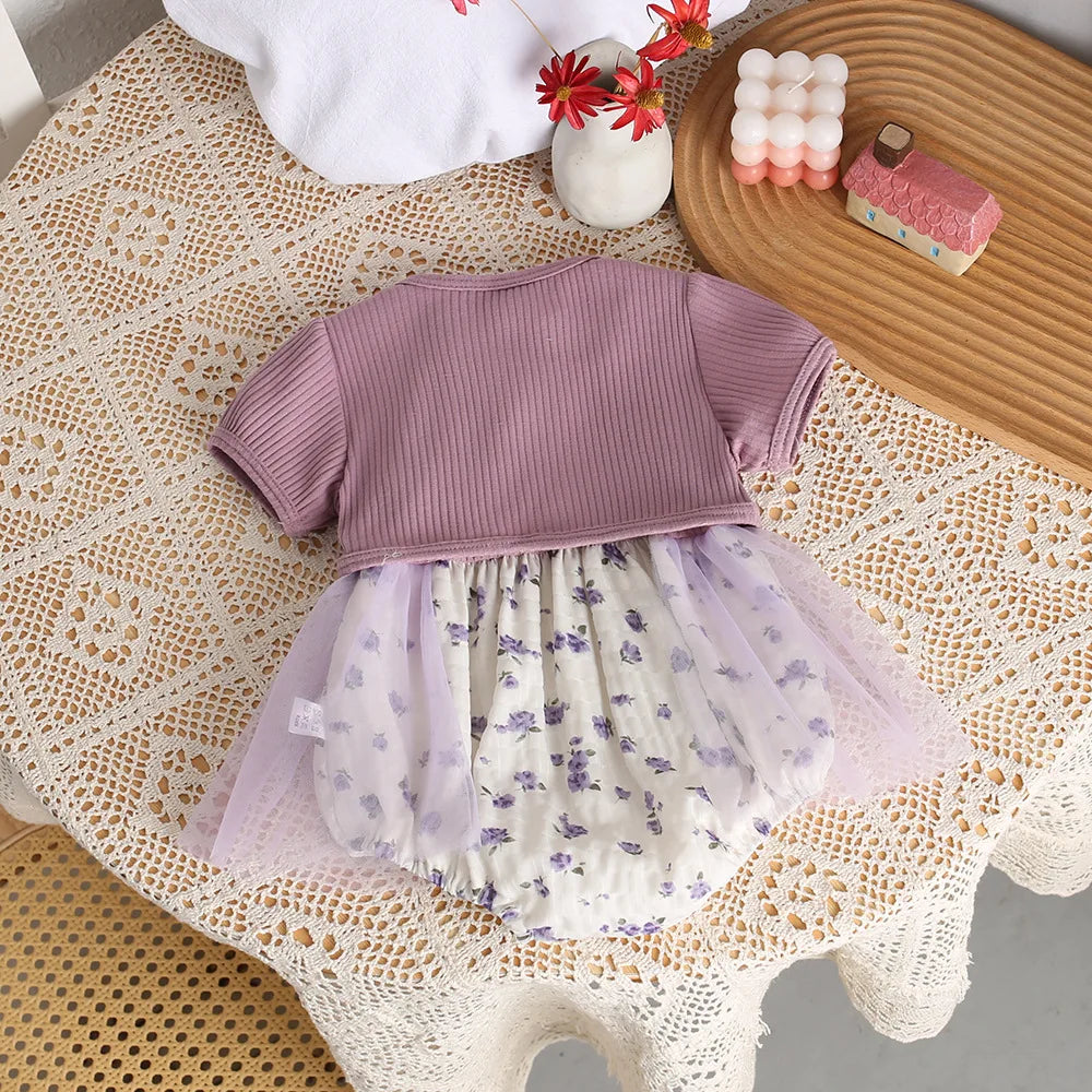 -ベビーセットアップ 2点セット キャミソールスカートロンパース+ボレロカーディガン【mh0006175】 - mamahalo shop - ロンパースセットアップ -  べビー服 - 子供服 - 男の子 - 女の子