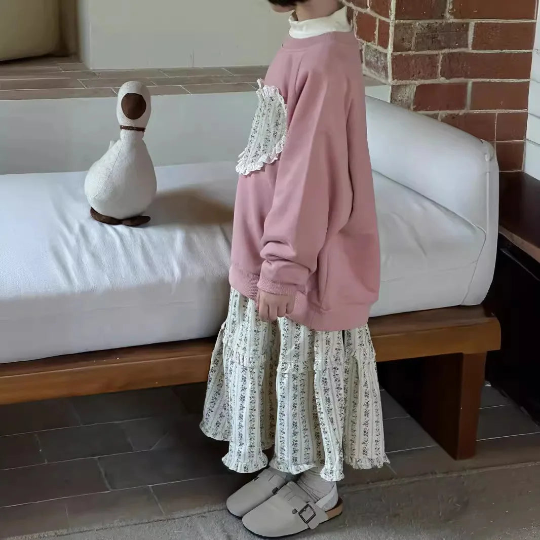 -キッズスカート フラワー花柄プリント/無地フリルスカート【mh0007366】 - mamahalo shop - スカート -  べビー服 - 子供服 - 男の子 - 女の子