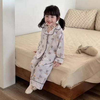 -キッズパジャマセット アニマルプリント長袖シャツ+ロングパンツ 5カラー【mh0007314】 - mamahalo shop - 長袖パジャマ -  べビー服 - 子供服 - 男の子 - 女の子