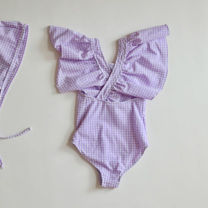 -キッズ 水着 チェック バニー うさぎ 半袖 ノースリーブ ワンピース ビキニ セパレートラッシュガード スイムウェア 6スタイル ガールズ【mh0002220】 - mamahalo shop - ベビー用水着 -  べビー服 - 子供服 - 男の子 - 女の子