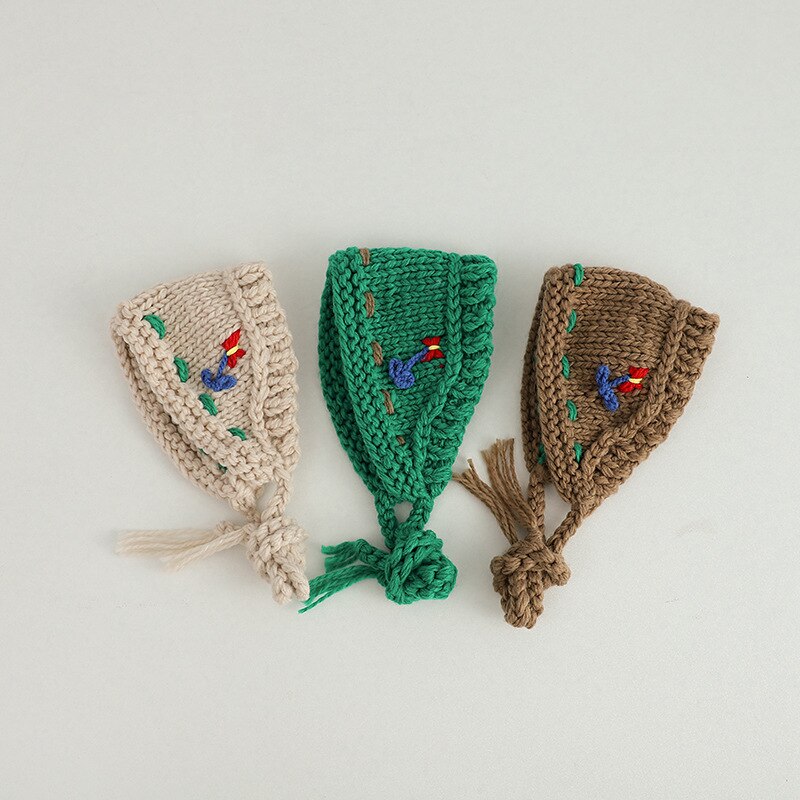 -ベビー キッズ ニット フラワー 刺繍 ヘアバンド ヘッドバンド ヘッドドレス ガールズ【mh0002431】 - mamahalo shop - ヘアアクセサリー -  べビー服 - 子供服 - 男の子 - 女の子