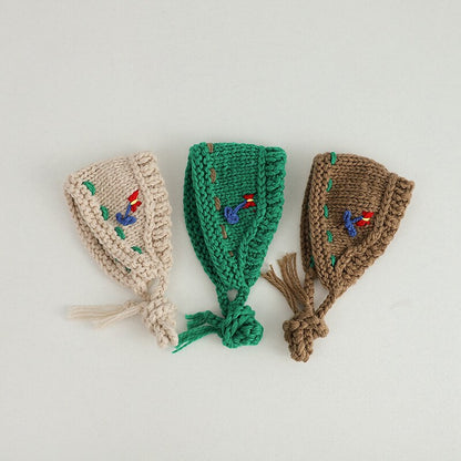 -ベビー キッズ ニット フラワー 刺繍 ヘアバンド ヘッドバンド ヘッドドレス ガールズ【mh0002431】 - mamahalo shop - ヘアアクセサリー -  べビー服 - 子供服 - 男の子 - 女の子