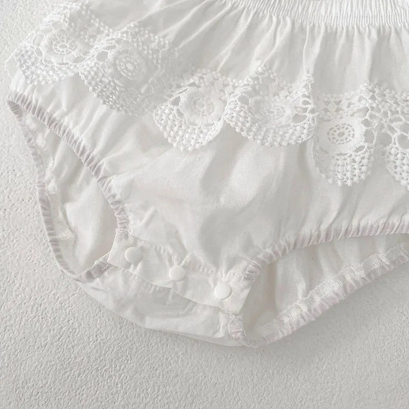 -ベビーセットアップ 2点セット レース ノースリーブブラウス+ブルマパンツ 2カラー【mh0006523】 - mamahalo shop - ノースリーブセットアップ -  べビー服 - 子供服 - 男の子 - 女の子