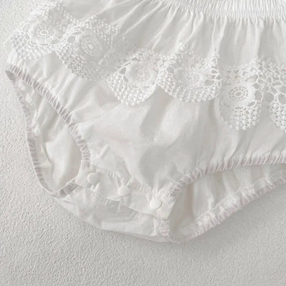 -ベビーセットアップ 2点セット レース ノースリーブブラウス+ブルマパンツ 2カラー【mh0006523】 - mamahalo shop - ノースリーブセットアップ -  べビー服 - 子供服 - 男の子 - 女の子