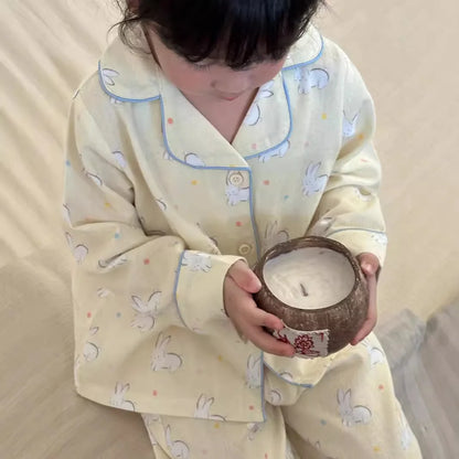 -キッズパジャマセット アニマルプリント長袖シャツ+ロングパンツ 5カラー【mh0007314】 - mamahalo shop - 長袖パジャマ -  べビー服 - 子供服 - 男の子 - 女の子