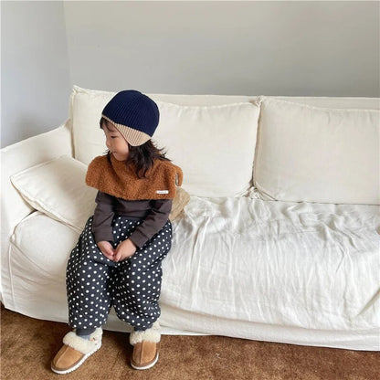 -キッズ ボアフリース ネックウォーマー ショール マフラー つけ襟 - mamahalo shop - ネックウォーマー -  べビー服 - 子供服 - 男の子 - 女の子