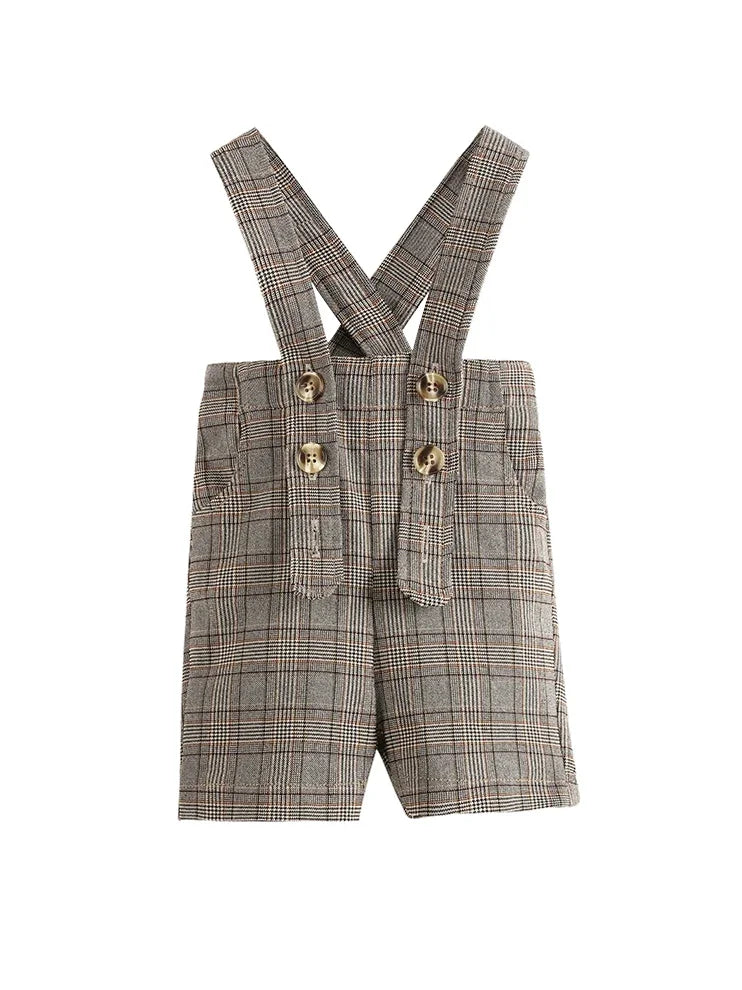 -ベビーキッズジュニア フラワー花柄 長袖ワンピース 長袖ロンパース ジャケット カシュクールニットセーター ポロシャツ サスペンダーパンツ ロングパンツ リンクコーデ お出かけ 兄弟姉妹 お揃いコーデ - mamahalo shop - 長袖ロンパース -  べビー服 - 子供服 - 男の子 - 女の子