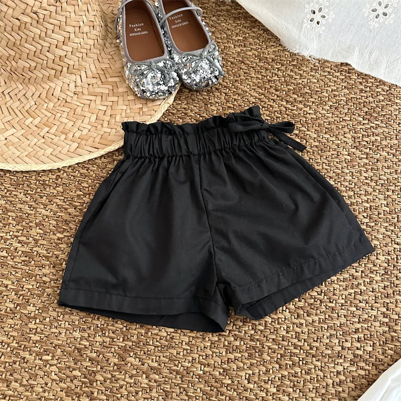 -キッズパンツ ハイウエスト ショートパンツ 2カラー【mh0005304】 - mamahalo shop - ハーフパンツ・ショートパンツ -  べビー服 - 子供服 - 男の子 - 女の子