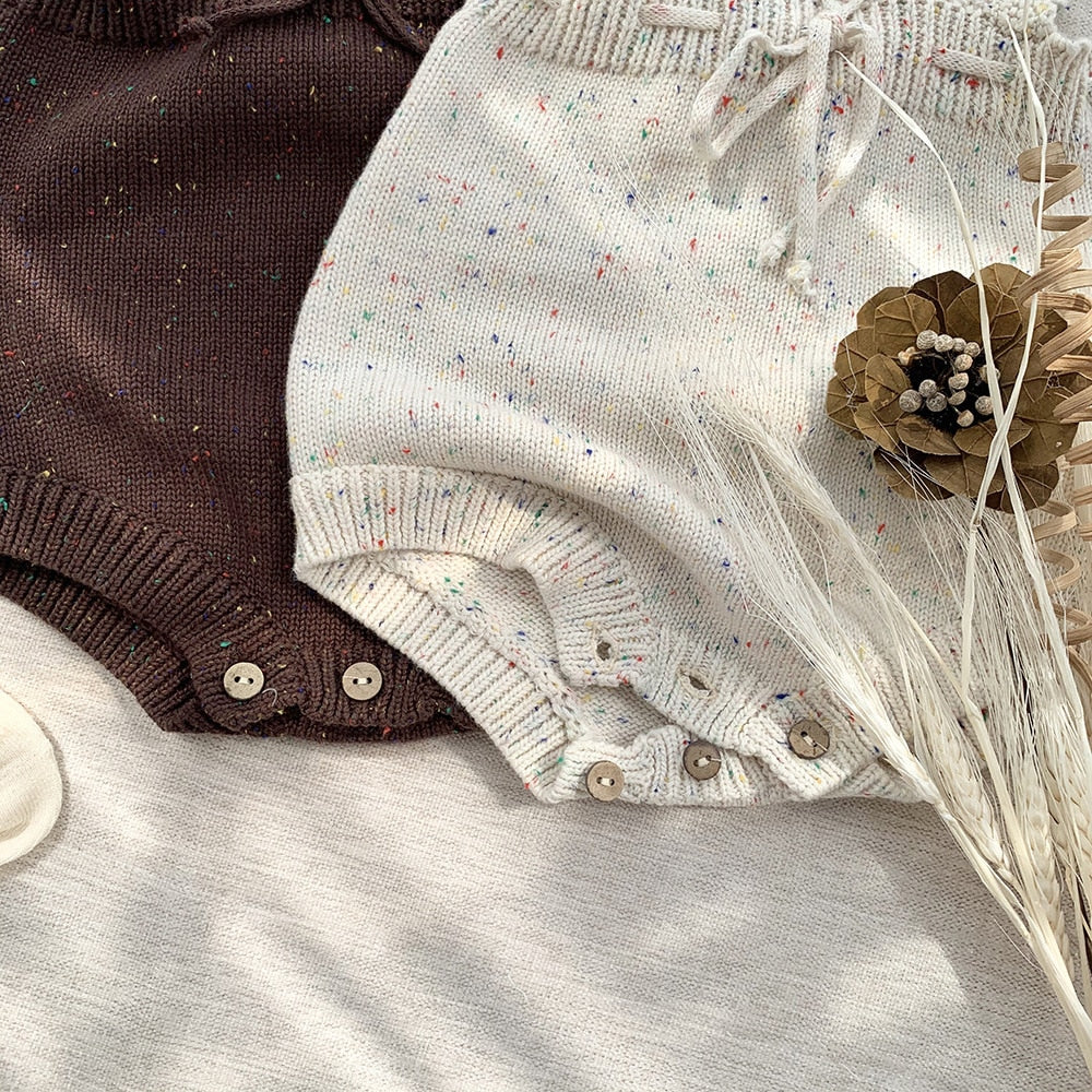 -ベビー ニット サスペンダー ロンパース オーバーオール - mamahalo shop - ノースリーブロンパース -  べビー服 - 子供服 - 男の子 - 女の子