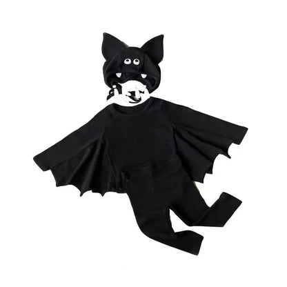 -ベビーコスチューム ハロウィンバットスリーブコウモリロンパース/トップス+パンツ 帽子セット Halloween 👻【mh0007358】 - mamahalo shop - 長袖セットアップ -  べビー服 - 子供服 - 男の子 - 女の子