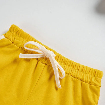 -ベビーセットアップ 2点セット 半袖Tシャツ+ショートパンツ パイナップル/おばけ/うさぎ ワンポイント刺繍 3カラー【mh0006106】 - mamahalo shop - 半袖セットアップ -  べビー服 - 子供服 - 男の子 - 女の子