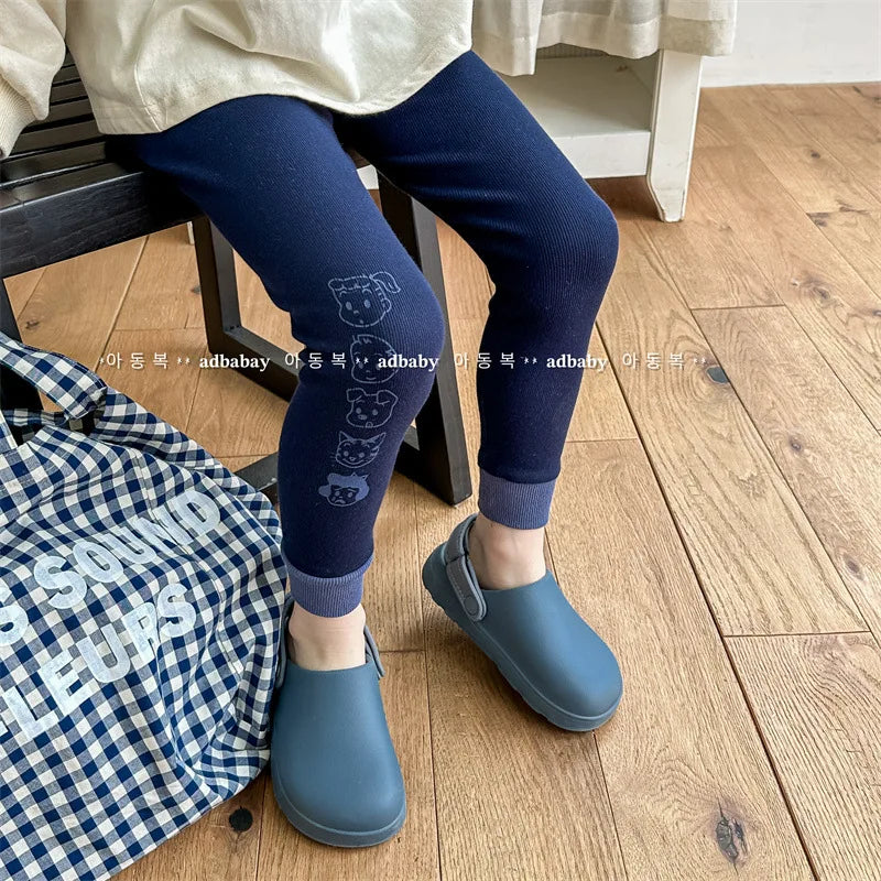 -キッズパンツ ロゴプリント柄 レギンスパンツ 3カラー - mamahalo shop - レギンスパンツ -  べビー服 - 子供服 - 男の子 - 女の子