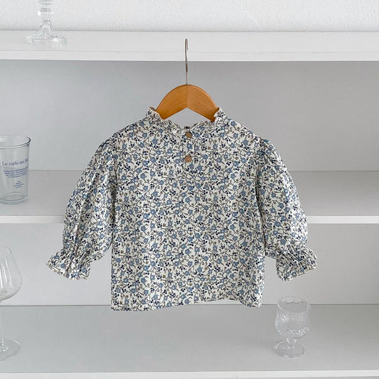 -キッズトップス 長袖ブラウス フラワー花柄プリント【mh0006240】 - mamahalo shop - 長袖シャツ・ブラウス -  べビー服 - 子供服 - 男の子 - 女の子