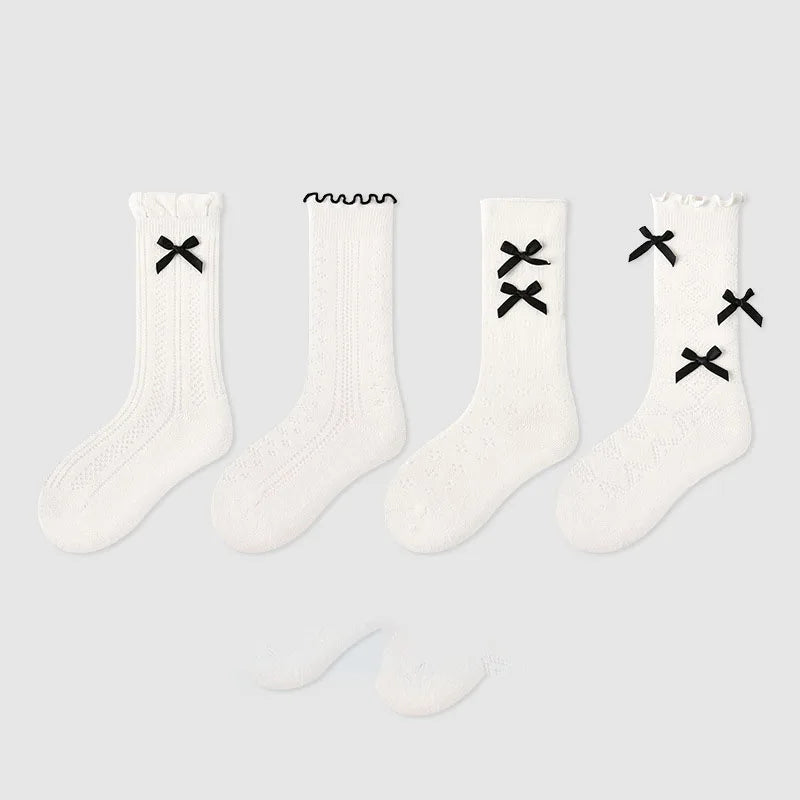 -キッズソックス 靴下4足セット ワッペンワンポイント ボーダー【mh0004066】 - mamahalo shop - ベビー用靴下・タイツ -  べビー服 - 子供服 - 男の子 - 女の子