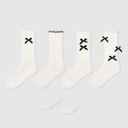 -キッズソックス 靴下4足セット ワッペンワンポイント ボーダー【mh0004066】 - mamahalo shop - ベビー用靴下・タイツ -  べビー服 - 子供服 - 男の子 - 女の子