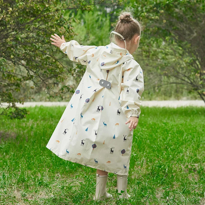 -キッズレインコート 雨具 ランドセル対応フーディレインジャケット チェリー/レインボー/水玉ドットプリント - mamahalo shop - レインコート -  べビー服 - 子供服 - 男の子 - 女の子