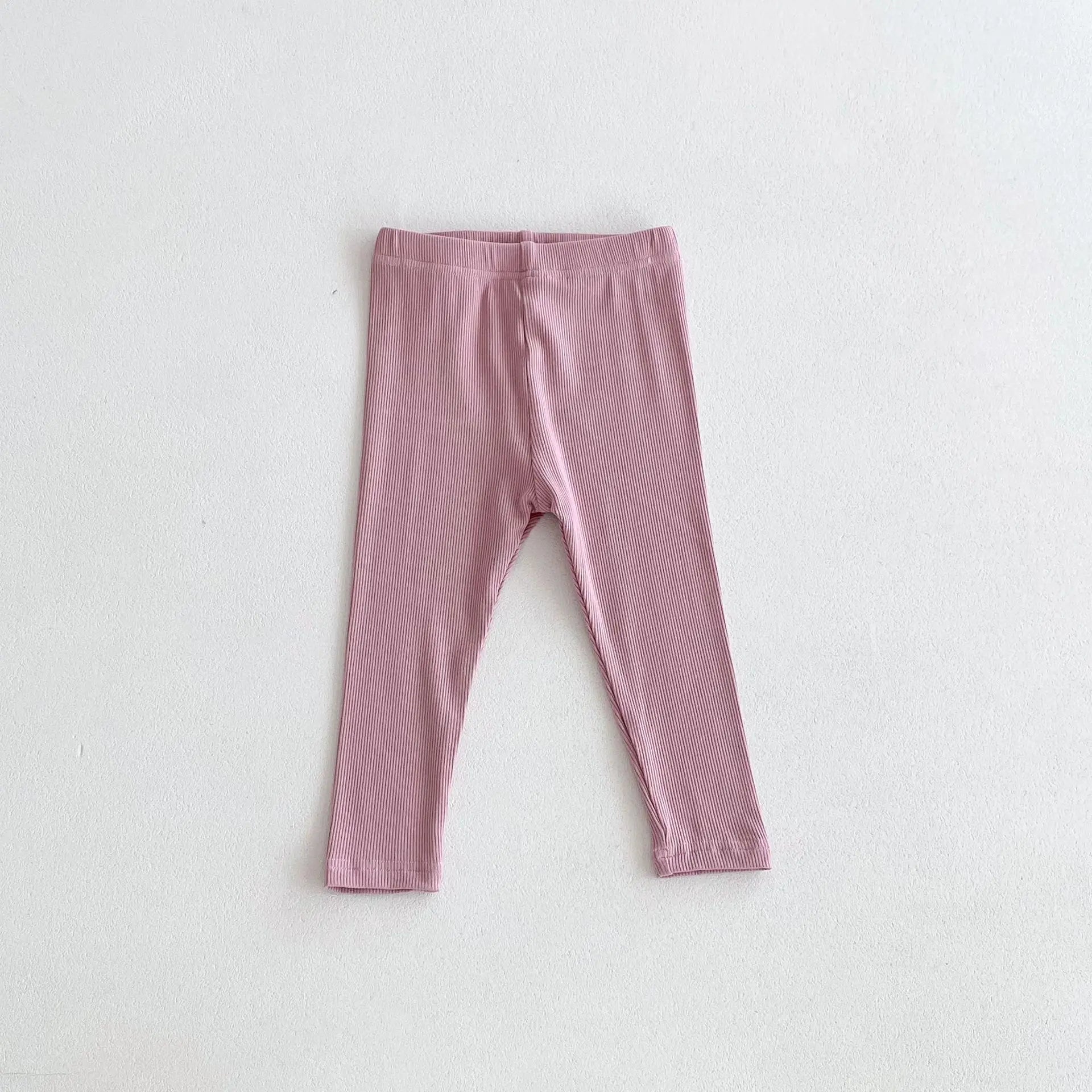 -キッズパンツ レギンスパンツ シンプルベーシック スパッツ 無地/ボーダー【mh0006398】 - mamahalo shop - レギンスパンツ -  べビー服 - 子供服 - 男の子 - 女の子