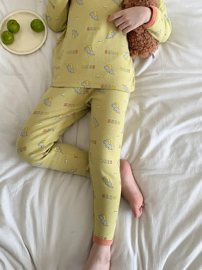 -キッズ 長袖パジャマセット トップス パンツ セットアップ 2点セット ルームウェア ユニセックス 男の子 女の子 子供服 - mamahalo shop - 長袖パジャマ -  べビー服 - 子供服 - 男の子 - 女の子