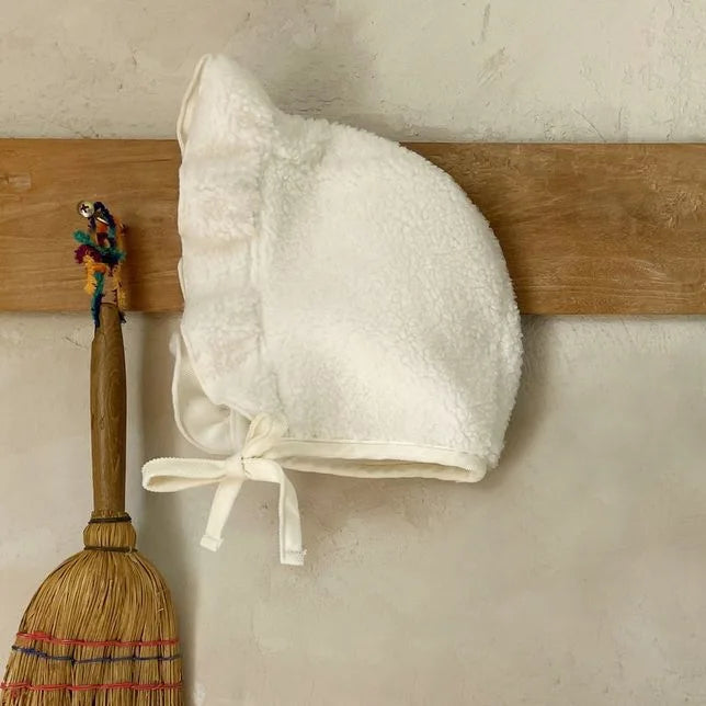 -ベビー長袖ロンパース ボンネットセット ボアフリースドッキングスカートロンパース 帽子セット お出かけ ホワイト ガールズ 女の子 子供服 - mamahalo shop - 長袖ロンパース -  べビー服 - 子供服 - 男の子 - 女の子