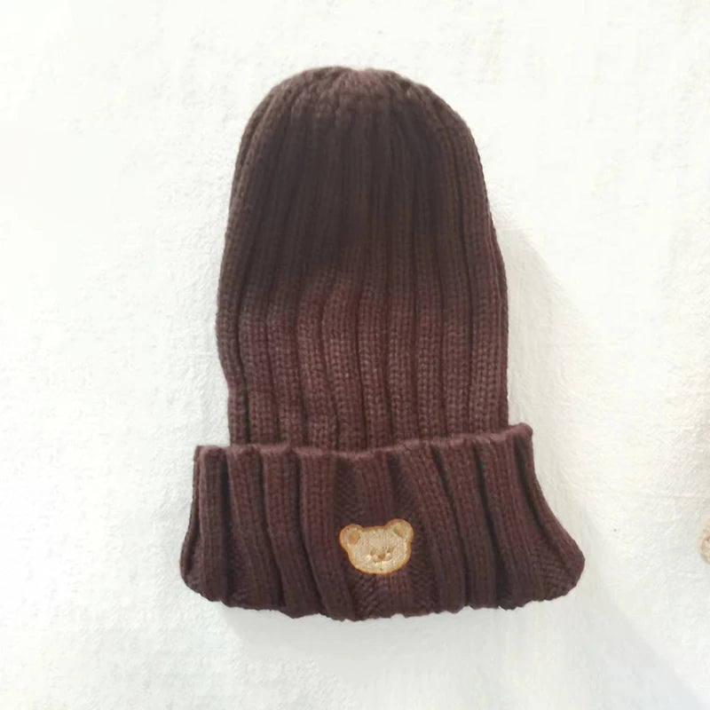 -ベビー キッズ くま ベア 刺繍 ニットキャップ ニット帽 帽子【mh0000126】 - mamahalo shop - ベビー用帽子 -  べビー服 - 子供服 - 男の子 - 女の子