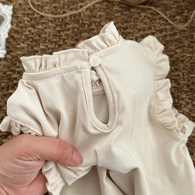 -キッズトップス スタンドフリルカラー ノースリーブトップス 4カラー【mh0006021】 - mamahalo shop - タンクトップ・キャミソール・ノースリーブトップス -  べビー服 - 子供服 - 男の子 - 女の子