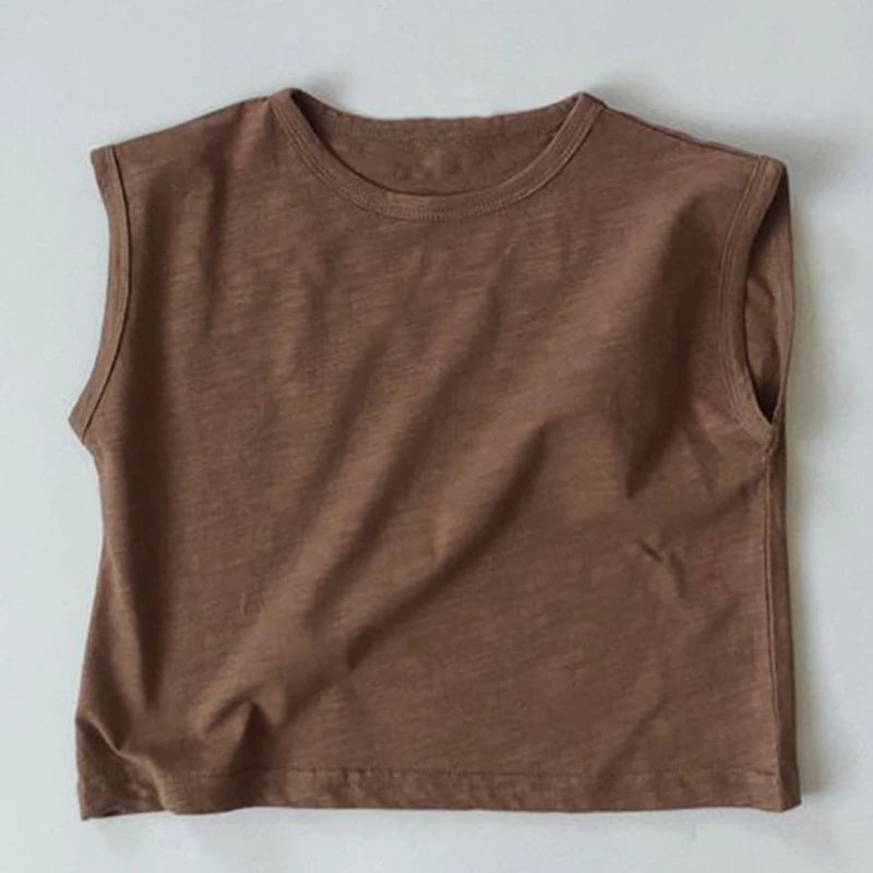 -キッズ シンプル ノースリーブ トップス タンクトップ【mh0000759】 - mamahalo shop - タンクトップ・キャミソール・ノースリーブトップス -  べビー服 - 子供服 - 男の子 - 女の子