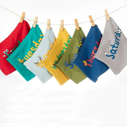 -☺︎ キッズショーツ 男の子下着 ボーイズパンツ アンダーウェア 7枚セット ボクサーブリーフ 曜日デザイン - mamahalo shop - 幼児用下着 -  べビー服 - 子供服 - 男の子 - 女の子