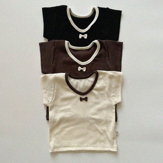-ベビートップス 半袖Tシャツ リボン 3カラー - mamahalo shop - 半袖Tシャツ -  べビー服 - 子供服 - 男の子 - 女の子