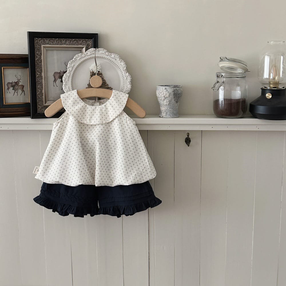 フラワー サークルカラー Aライン ノースリーブ トップス ショートパンツ【mh0013790】 mamahalo kids ノースリーブセットアップ