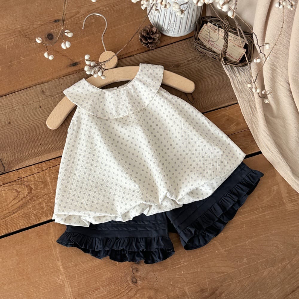 フラワー サークルカラー Aライン ノースリーブ トップス ショートパンツ【mh0013790】 mamahalo kids ノースリーブセットアップ