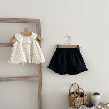 フラワー サークルカラー Aライン ノースリーブ トップス ショートパンツ【mh0013790】 mamahalo kids ノースリーブセットアップ