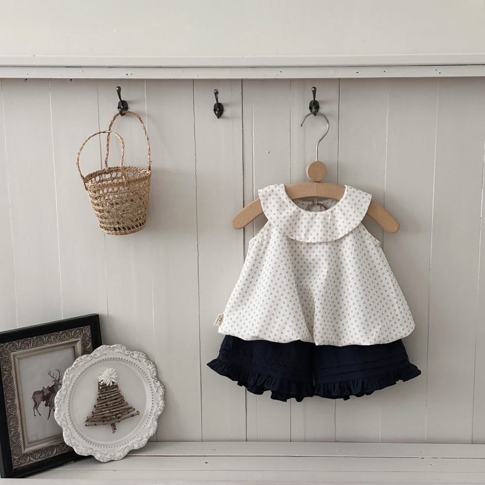 フラワー サークルカラー Aライン ノースリーブ トップス ショートパンツ【mh0013790】 mamahalo kids ノースリーブセットアップ