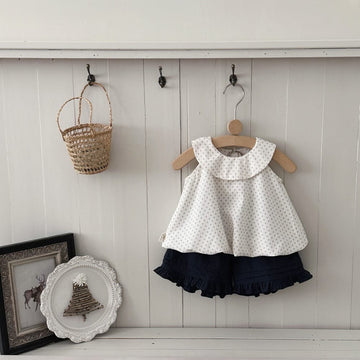 フラワー サークルカラー Aライン ノースリーブ トップス ショートパンツ【mh0013790】 mamahalo kids ノースリーブセットアップ