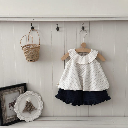 フラワー サークルカラー Aライン ノースリーブ トップス ショートパンツ【mh0013790】 mamahalo kids ノースリーブセットアップ