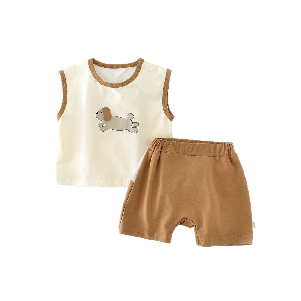 ノースリーブセットアップ ドッグタンクトップ+ショートパンツセットアップ 2点セット【mh0009602】